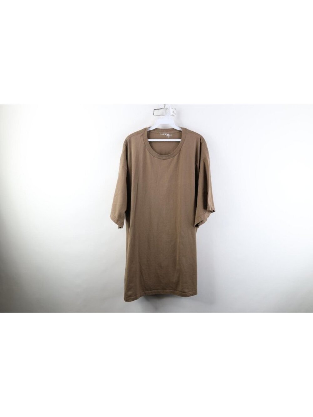 Vtg 90s Y2K Streetwear Mens 2XLT Faded Blank Heavyweight Cotton T-Shirt Brown